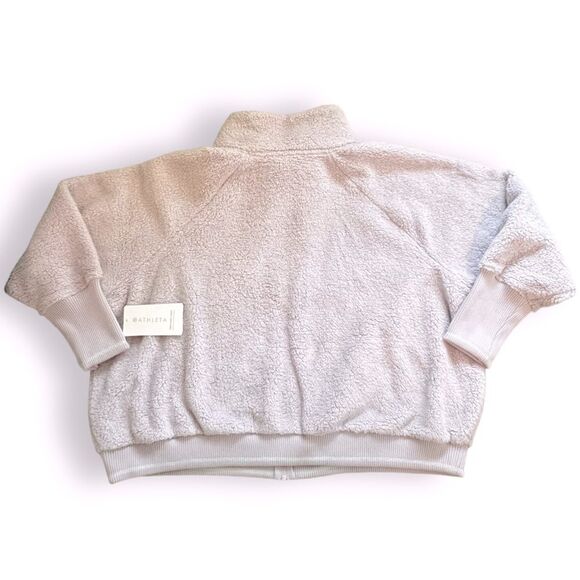 Athleta Womens Tugga Sherpa Jacket Full Zip Cream Fleece 3X NWT - Picture 2 of 13